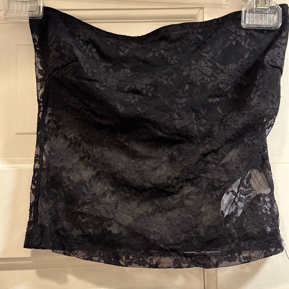 Elegant Black Lace Tube Top